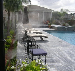 หัวพ่นหมอกลดความร้อนรอบสระว่ายน้ำ หัวพ่นหมอกลดความร้อนรอบสระว่ายน้ำ